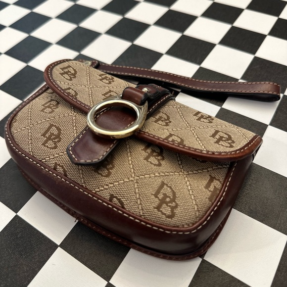DOONEY AND BOURKE BROWN MONOGRAM LOGO WRISTLET WALLET POUCH - Picture 9 of 12
